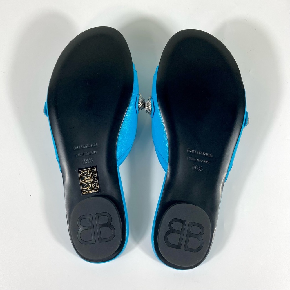 NWB Balenciaga Cagole Slide Sandal Cyan Size 36.5EU 6.5US 694342WAD4E - Picture 9 of 17